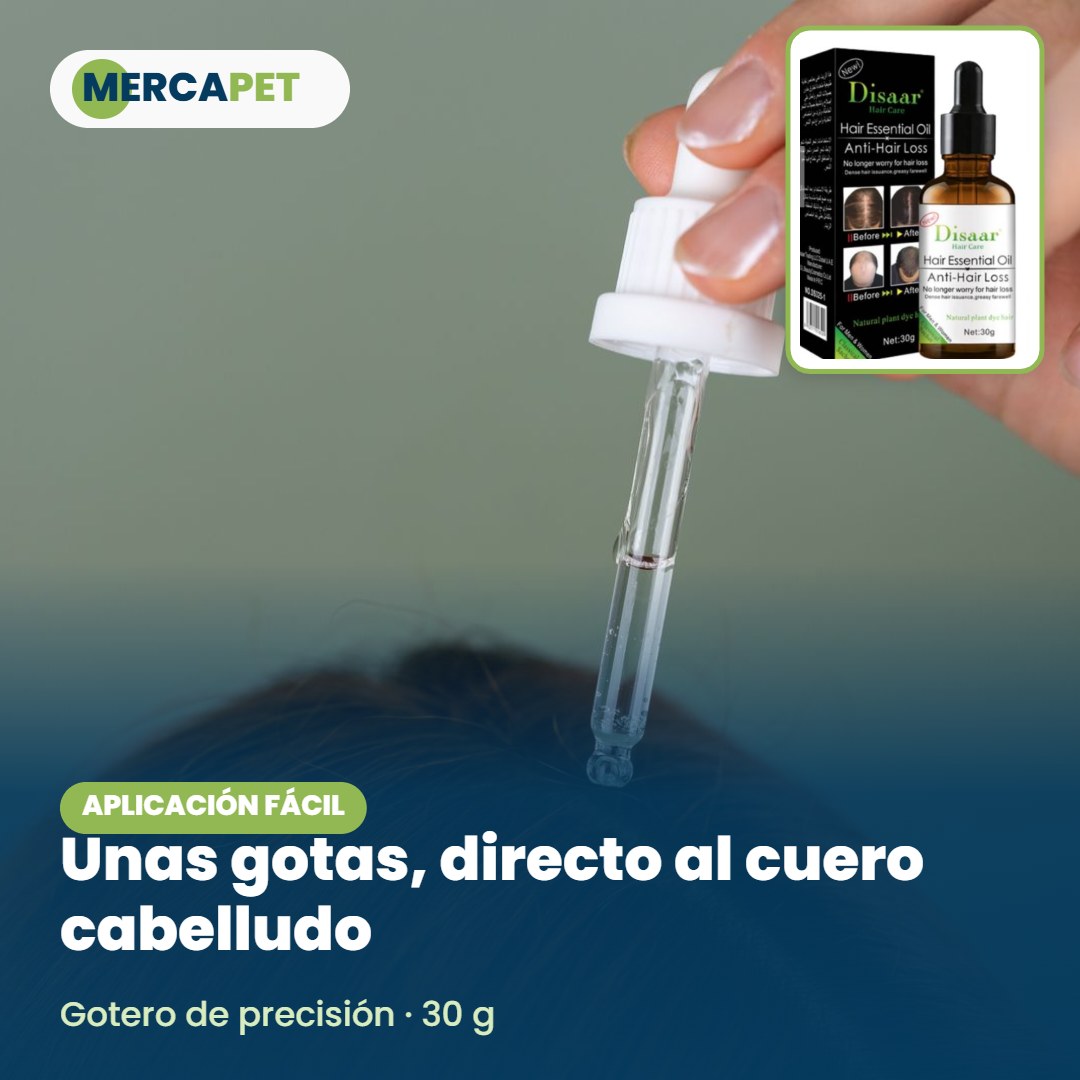 Aplicación del aceite capilar con gotero