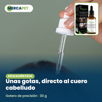 Aplicación del aceite capilar con gotero