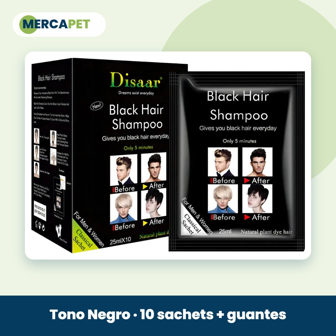 Shampoo colorante para canas Disaar tono Negro